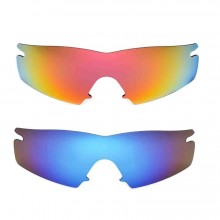 New Walleva Fire Red + Ice Blue Polarized Replacement Lenses For Oakley M Frame Strike Sunglasses